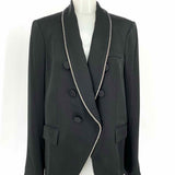 VERONICA BEARD Jagger Women's Black Size 12 Satin Crystal Embelished Blazer