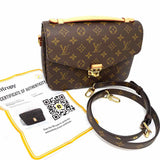 LOUIS VUITTON Pochette Metis Coated Canvas Brown Envelope Monogram Crossbody