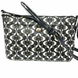 Coach Peyton Swingpack Black Gray Zip Signature Crossbody