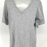 Eileen Fisher Women's Gray Size S V-Neck Cotton heather Short Sleeve Top