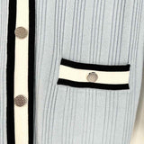 Karl Lagerfeld Women's Blue Size S Button Down Ribbed Cardigan