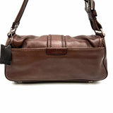 Michael by M. Kors Y2K Vintage Brown Baguette Buckle Leather Shoulder Bag