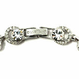 Givenchy Metal Silver 7.5" Crystal Bracelet
