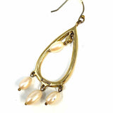 Monet Gold Tone Chandelier embellished Faux Pearl Earrings