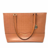 BRUNO MAGLI Brown Tote Easy Woven embossed Leather Shoulder Bag
