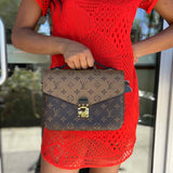 LOUIS VUITTON Pochette Metis Reverse Monogram Brown Top Handle Crossbody