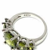 Estate size 6 .925 Sterling Silver Multi-stone Green Gem Ring
