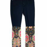 Paige Women's Black Size 26/2 Patchwork Floral Panel Jeans