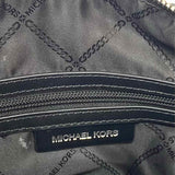Michael by Michael Kors Grayson Black Boston Croc Embossed Leather Satchel