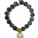 Lenny & Eva Stone Gray Beaded Quartz Bracelet