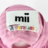 mii Women's Pink Size S Button Down Silk Blend Stripe Long Sleeve