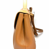 Polene Numero Un Brown Top Handle Color Block Leather Satchel