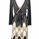 M MISSONI Women's Multi-black Size S Long Sleeve Knit Sparkle Dress