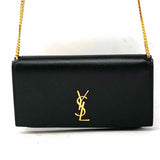 Saint Laurent Cassandre Phone Holder Black Crossbody Leather Clutch
