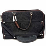 Adrienne Vittadini Velvet Black Quilted Duffle Bag