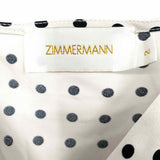 ZIMMERMANN Women's Black White Size 2 Slip Viscose Polka Dot Sleeveless