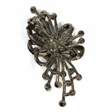 Gunmetal Purple Starburst Crystal Brooch