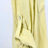 MAGASCHONI Women's Yellow Size L Button Down Cotton Dress