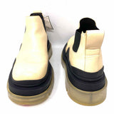 Bottega Veneta Tire Women's Cream Black Size 39/9 Chelsea Leather Ankle Boots
