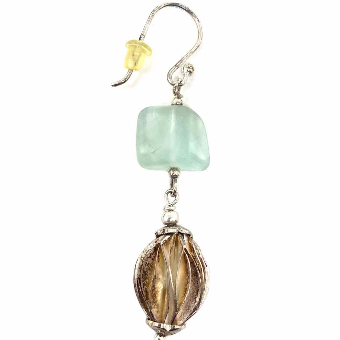Carolyn Markis Sterling Silver Mint Sea Glass Earrings