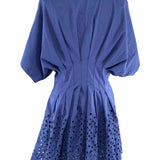 Exquise Women's Navy Size XS Pleated Poplin Shirt Dress