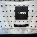 Boss by H. Boss Men's White Size XXL Button Down Dots Long Sleeve Shirt