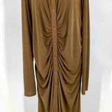 Good American Women's Bronze Size 3XL Button Down Gathered Dress