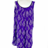 maeve Women's Purple Size M Pleated Silk Floral Dress