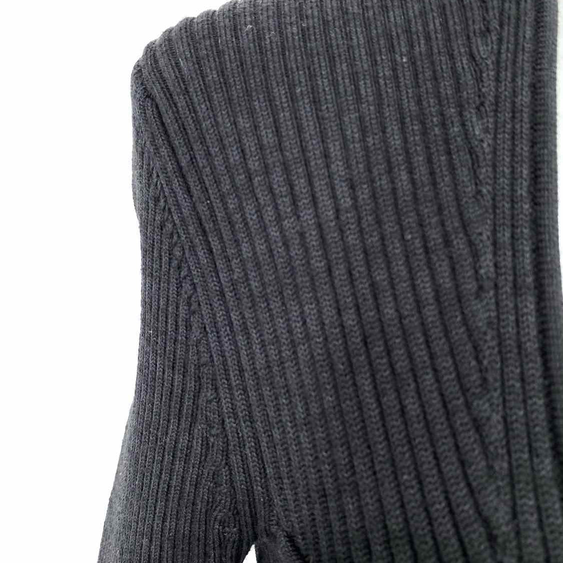 Isabel Marant Zael Women's Black Size 38/6 Long Sleeve Zip Ribbed Dress