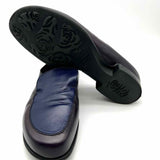 Taryn Rose Women's Purple Blue Size 8 Leather Color Block Loafers