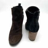 Paul Green Women's Brown Black Size 6.5 Block Heel Suede Bootie