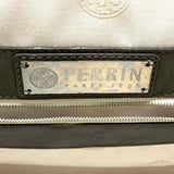 Perrin Paris Gray Hinged Pebbled Leather Satchel