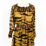 Show Me Your Mumu Women's Ochre Brown Black Size M Off The Shoulder Dress