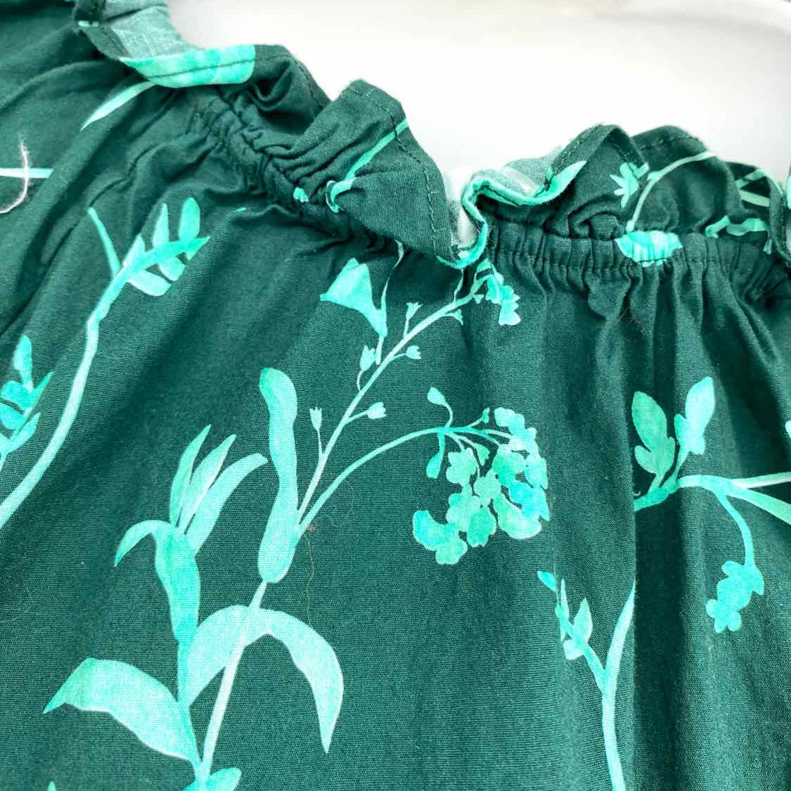 Hill House The Katherine Women's Green Size L mini Floral Dress