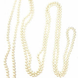 White Beaded 96" Long Pearl Necklace