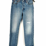 Levi's Women's Blue Size M High Waisted Straight Distressed Jeans