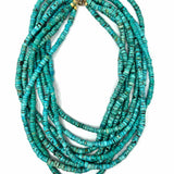 Carolyn Markis Gold Vermeil Multi-strand 18" Beaded Turquoise Necklace
