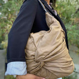 Burberry Maggie Soft Knot Brown Hobo Leather Shoulder Bag