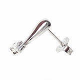 Estate 14K White Gold Geometric Square Diamond .5" Earrings