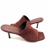 Anthropologie Women's Brown Size 41/10.5 Kitten Heel Suede Slide