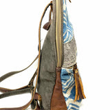 Myra Bags Canvas Blue / Gray Geometric BackPack