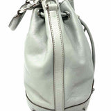 REBECCA MINKOFF Fiona Gray Crossbody Drawstring Leather Bucket Bag