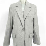 MNG Women's Gray Size L Pinstripe Blazer
