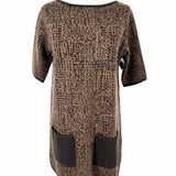 W by Worth Women's Brown Size S mini jacquard Knit Speckled Dress