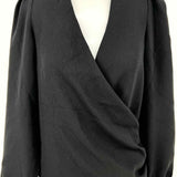 Sezane Abelia Women's Black Size 32/0 Faux Wrap Long Sleeve