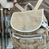 Coach Kyra Canvas Beige Signature BackPack