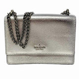 Kate Spade Cameron Street Hazel Silver Flap Metallic Saffiano Leather Crossbody