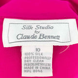 Claude Bennett Women's Hot Pink Size 10 Button Down Silk Long Sleeve