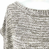 Eileen Fisher Women's Gray Size M Crochet Short Sleeve Top