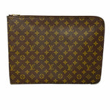 LOUIS VUITTON 1988 Poche Document Portfolio Brown Monogram Made in France Clutch